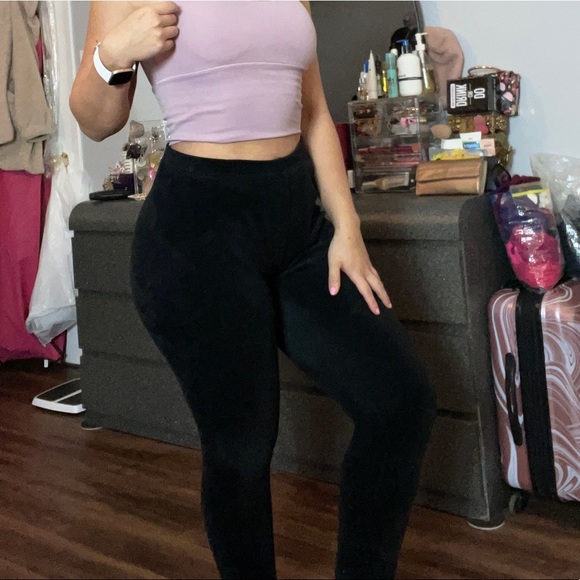 Black Velvet Yoga Pants